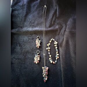 Silver Tone with Multi-Color Seed Beads Jewelry Set